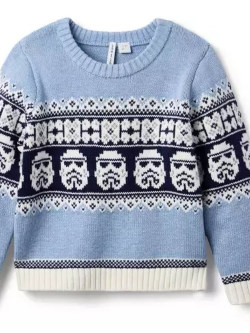 Janie and Jack Light Blue & Navy Fair Isle Sweater